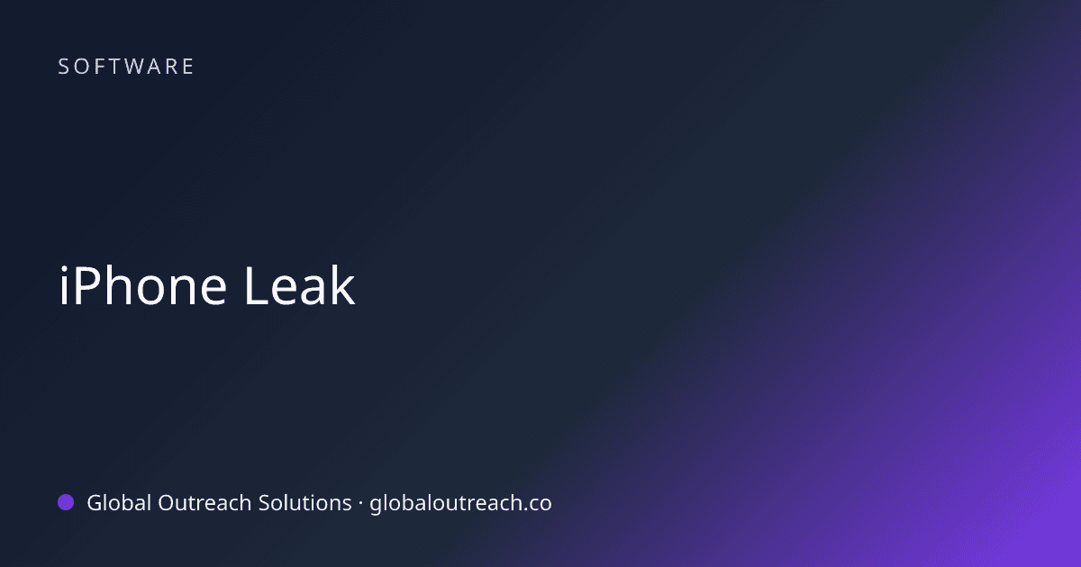 Blog article cover image: "iPhone Leak" in Software