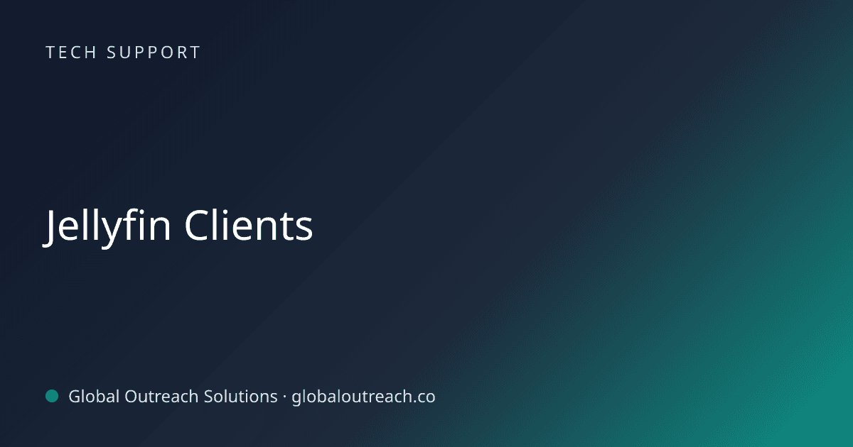 Blog article cover image: "Jellyfin Clients" in Tech Support