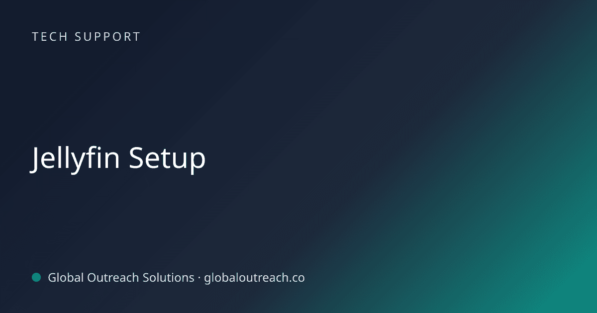 Related article cover image: "Jellyfin Setup" (Tech Support)