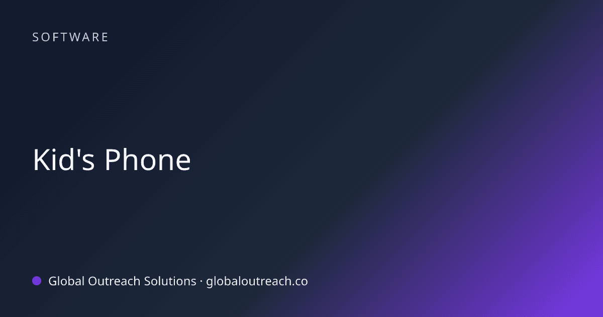 Blog article cover image: "Kid's Phone" in Software