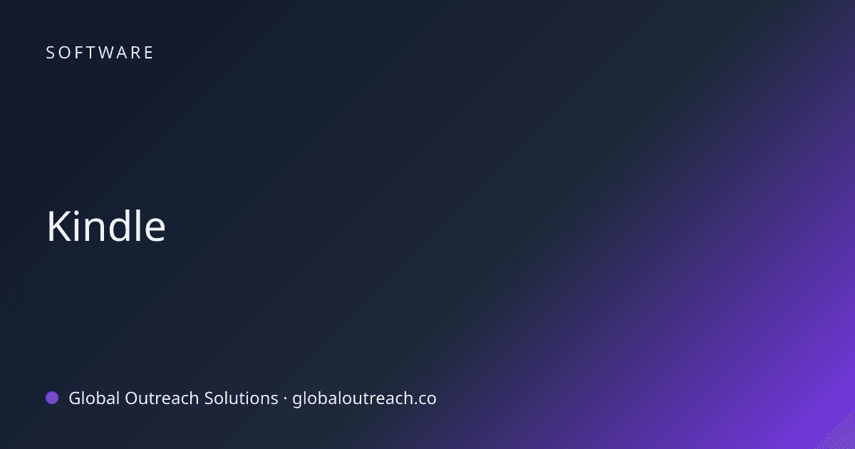 Illustrated cover image for the Software article "Kindle" on Global Outreach Solutions blog