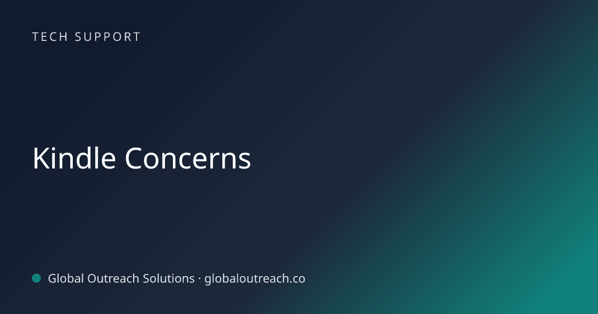 Related article cover image: "Kindle Concerns" (Tech Support)