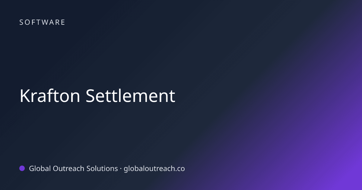 Blog article cover image: "Krafton Settlement" in Software