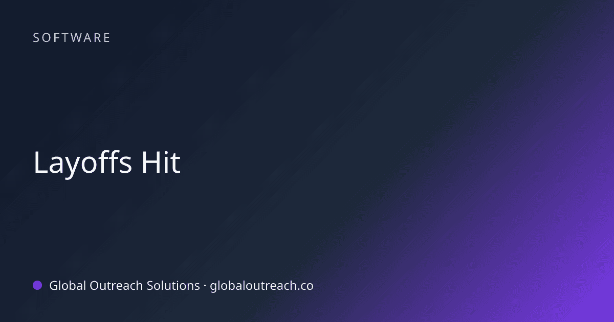 Blog article cover image: "Layoffs Hit" in Software