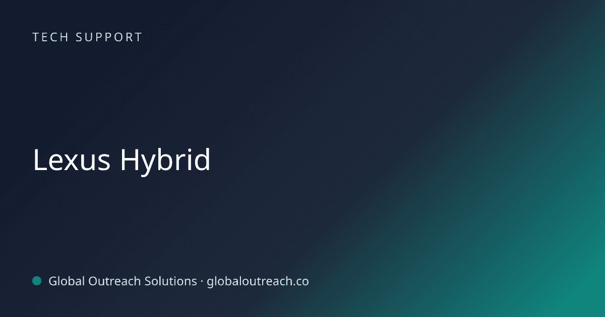 Related article cover image: "Lexus Hybrid" (Tech Support)