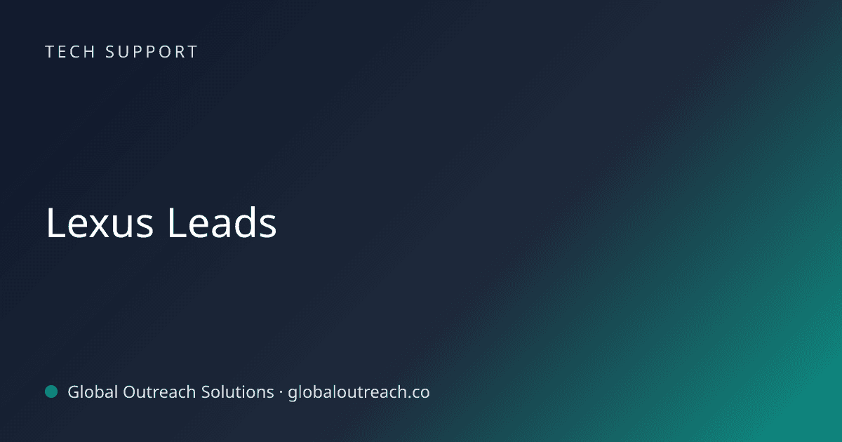 Related article cover image: "Lexus Leads" (Tech Support)