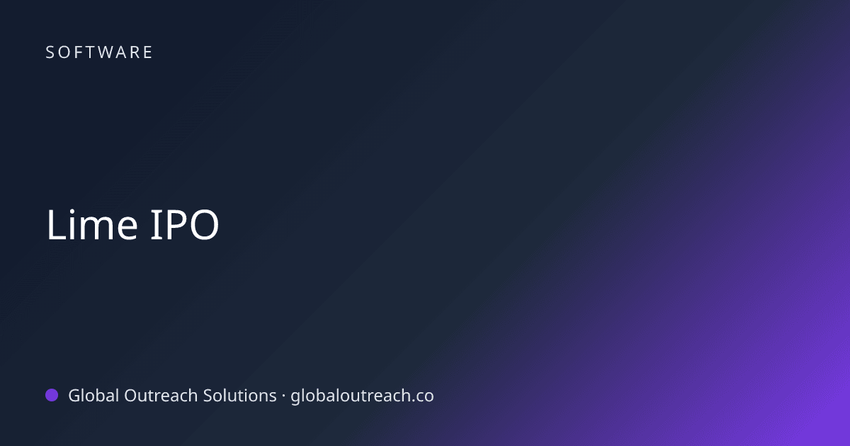 Blog article cover image: "Lime IPO" in Software