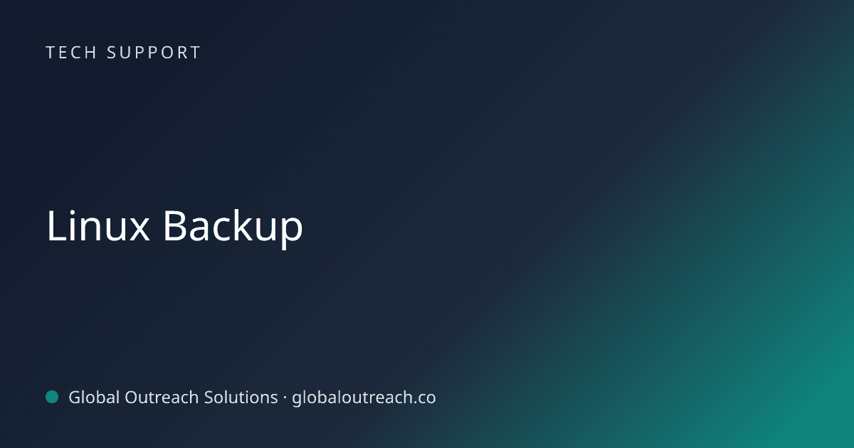 Blog article cover image: "Linux Backup" in Tech Support