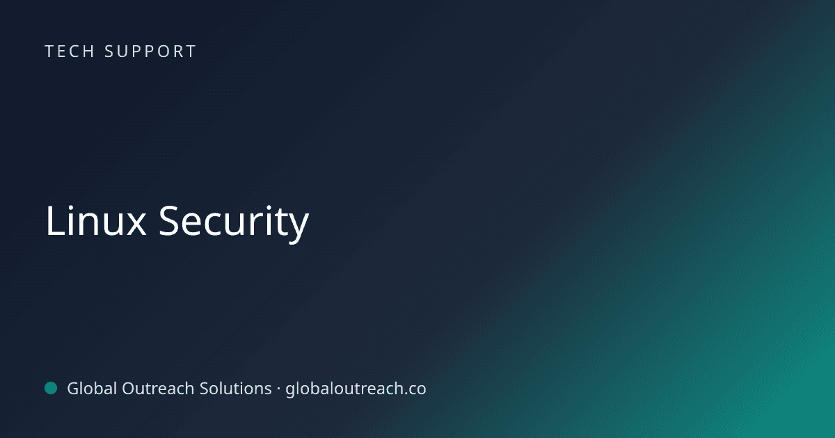 Blog article cover image: "Linux Security" in Tech Support