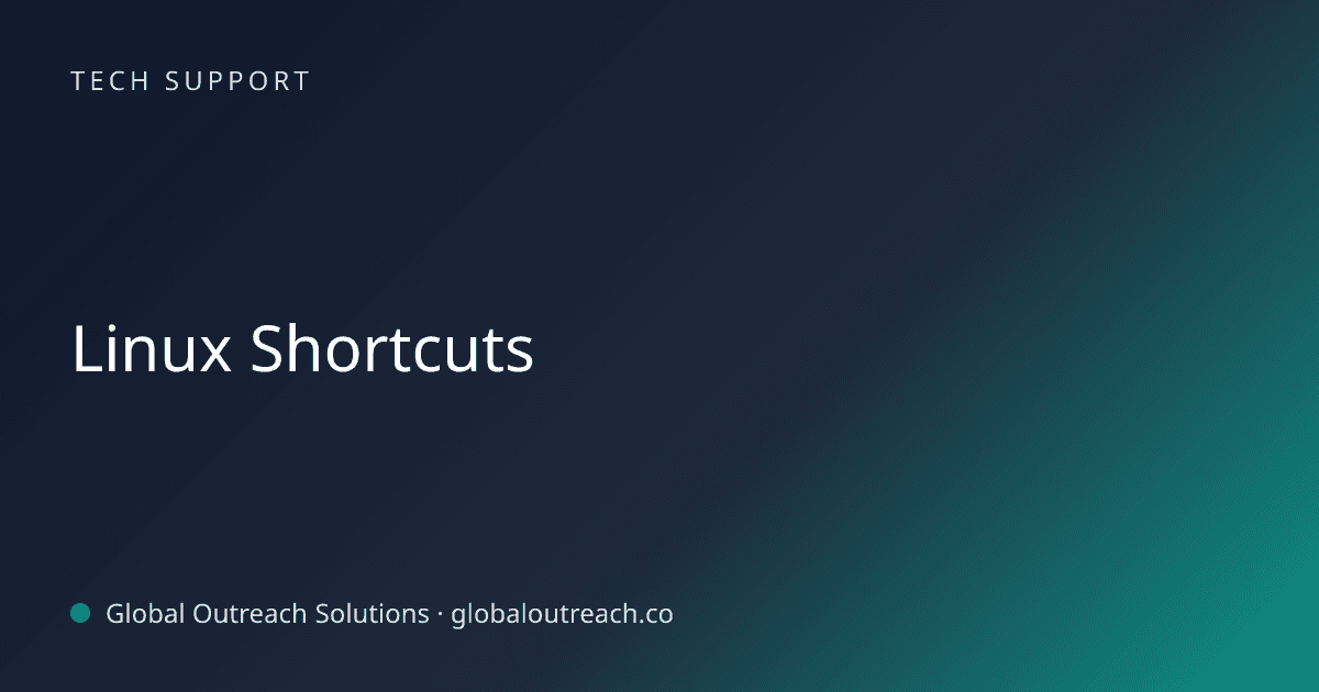 Blog article cover image: "Linux Shortcuts" in Tech Support
