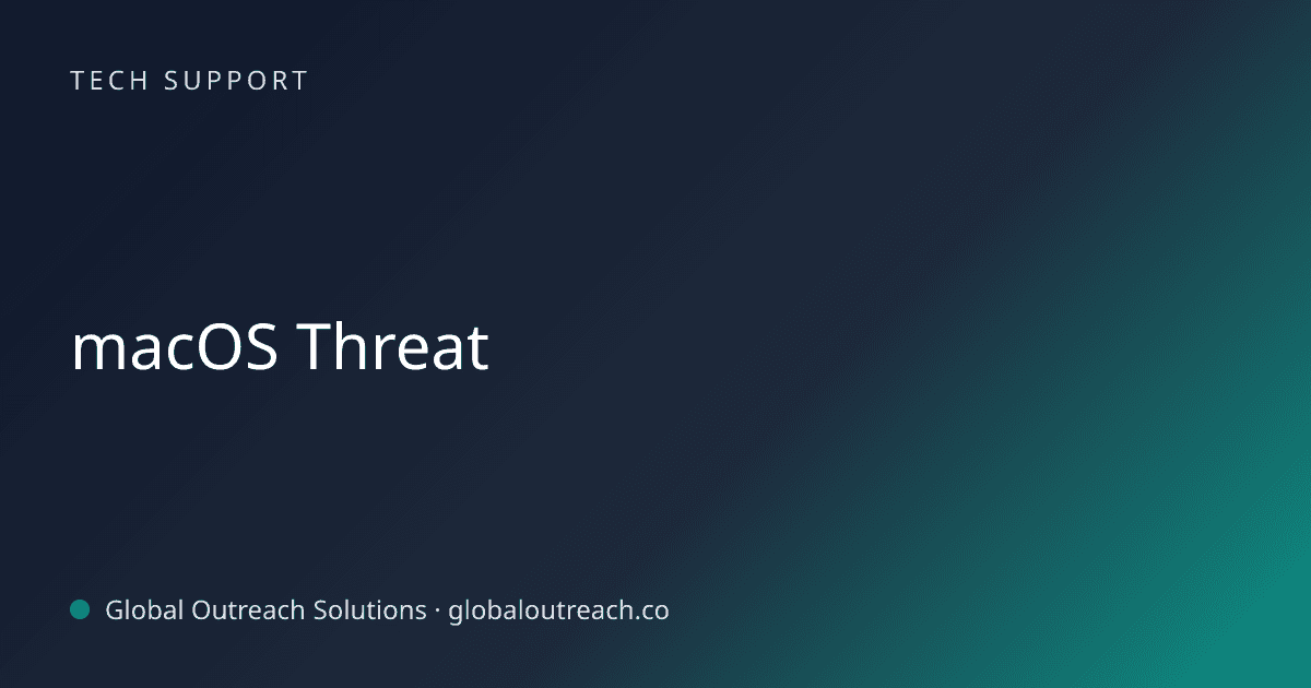 Blog article cover image: "macOS Threat" in Tech Support