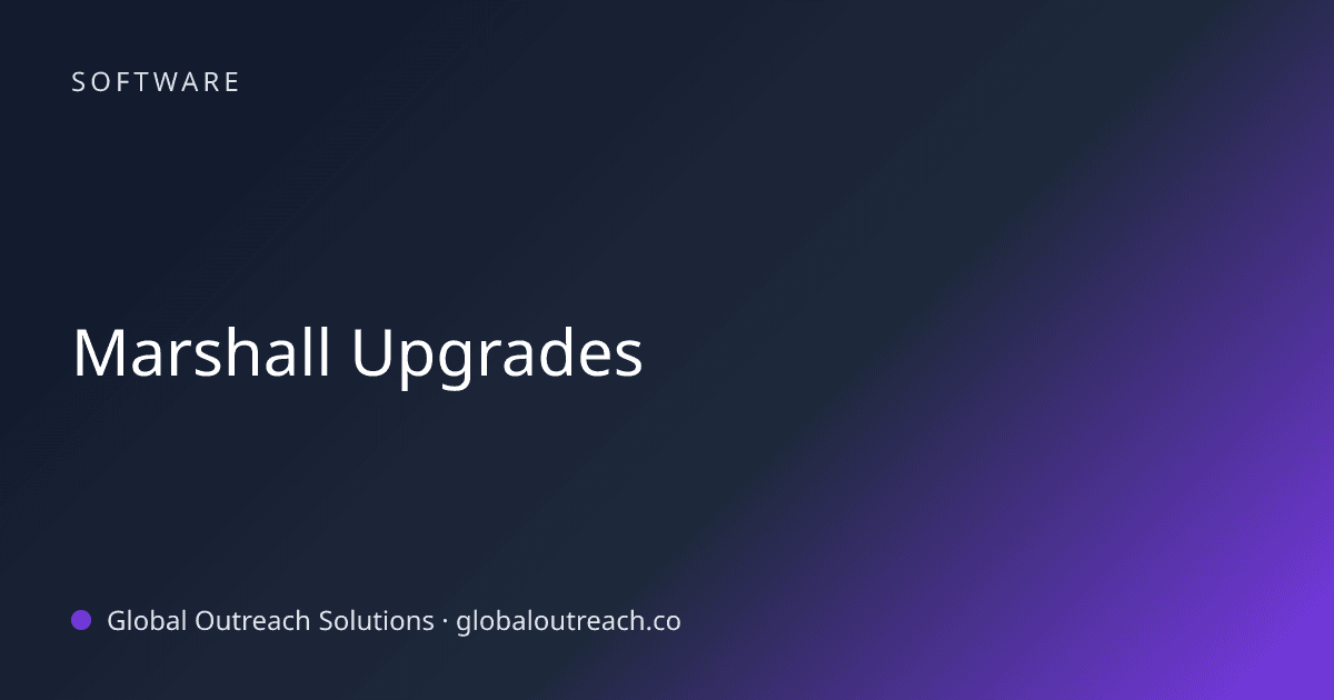 Blog article cover image: "Marshall Upgrades" in Software