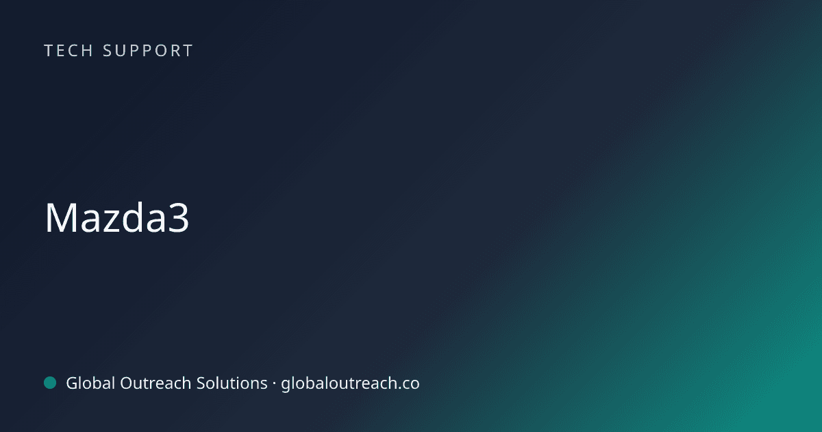 Blog article cover image: "Mazda3" in Tech Support