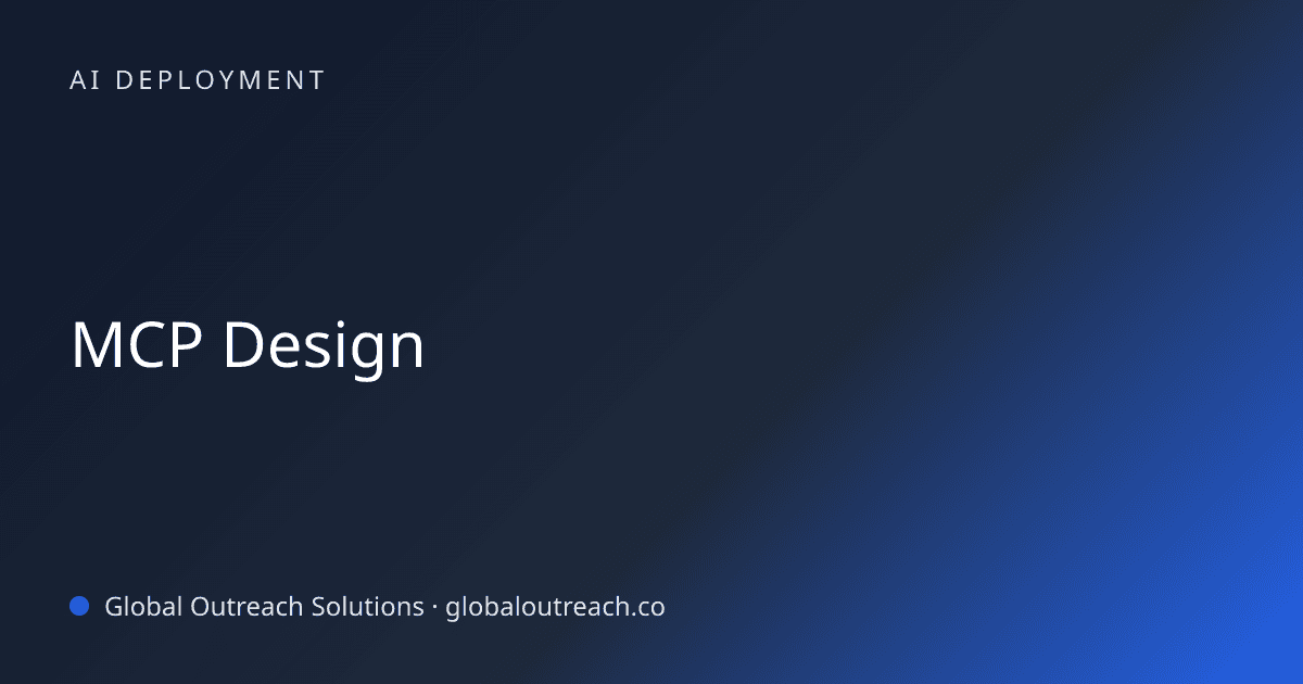 Blog article cover image: "MCP Design" in AI Deployment