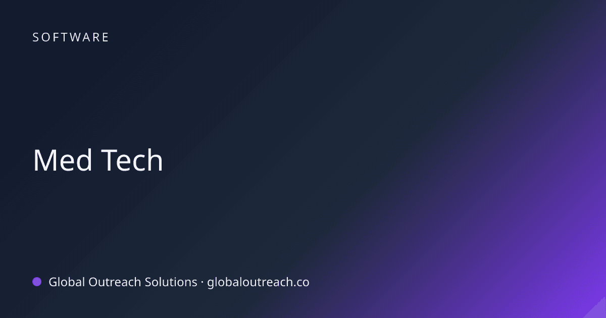Blog article cover image: "Med Tech" in Software