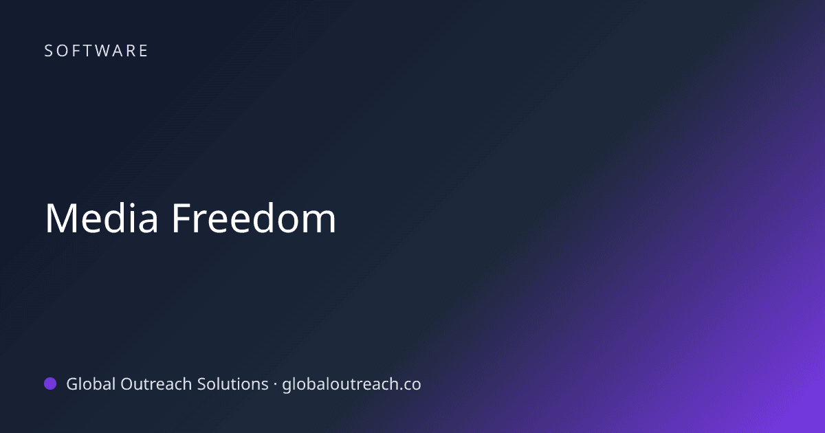 Blog article cover image: "Media Freedom" in Software