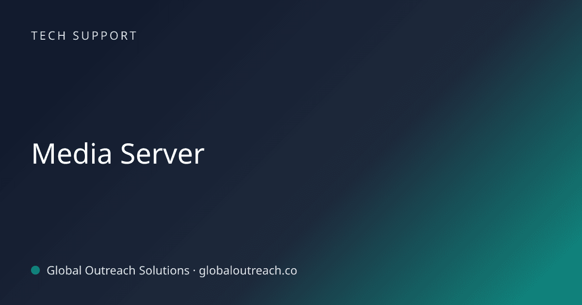 Blog article cover image: "Media Server" in Tech Support
