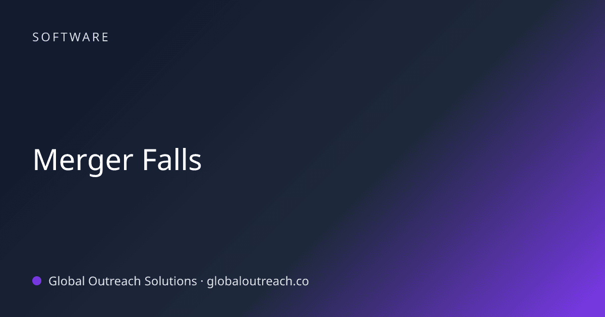 Blog article cover image: "Merger Falls" in Software