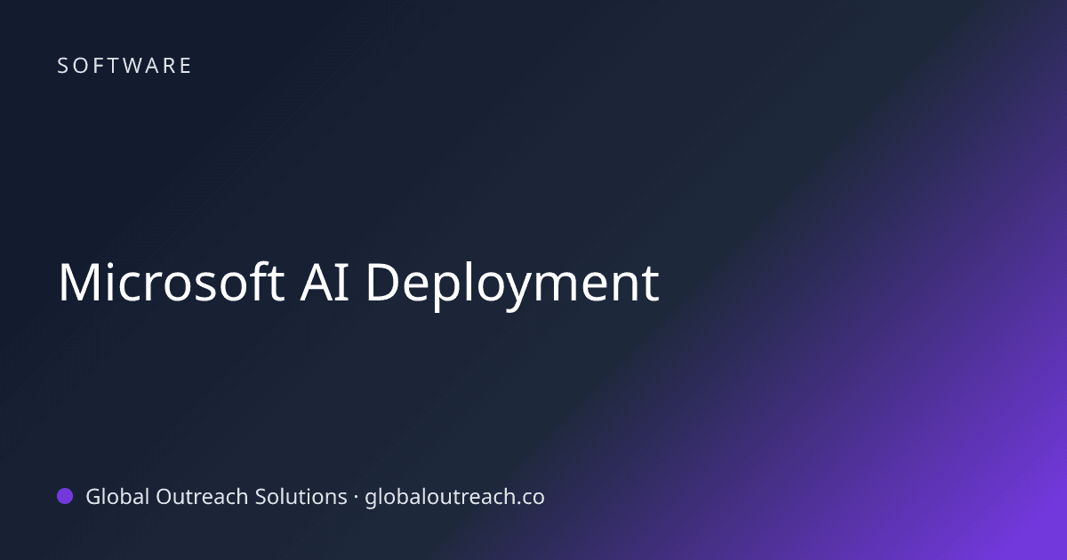 Blog article cover image: "Microsoft AI Deployment" in Software