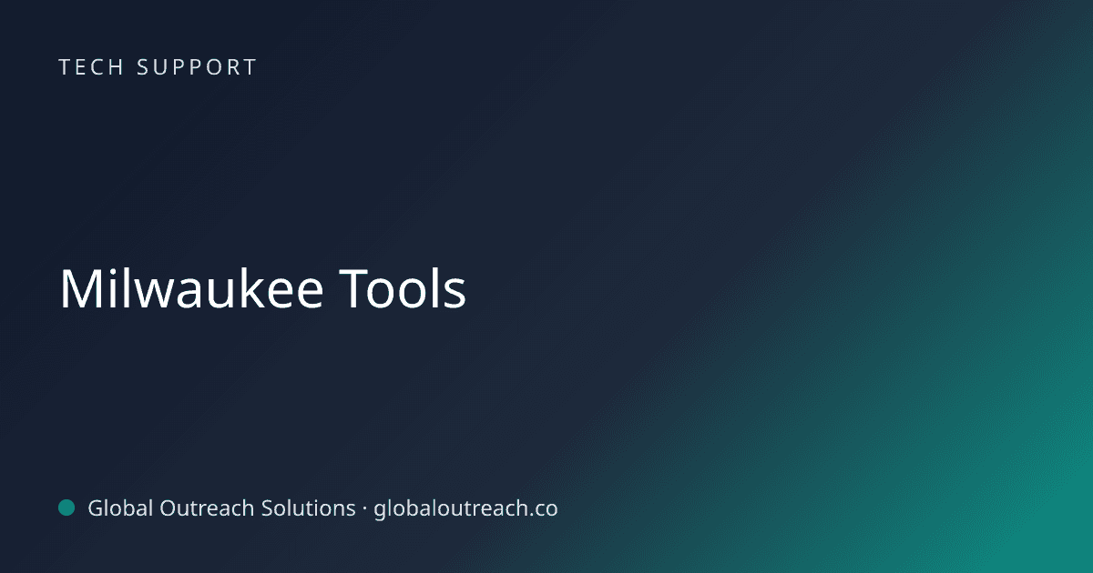 Blog article cover image: "Milwaukee Tools" in Tech Support