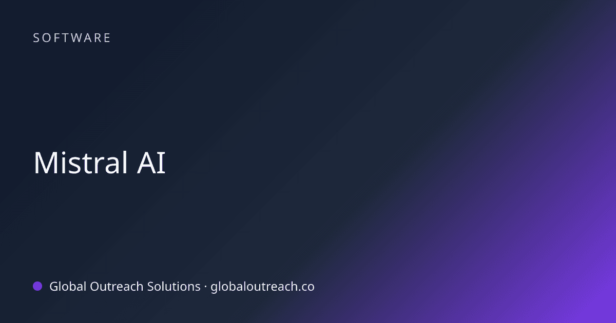 Blog article cover image: "Mistral AI" in Software