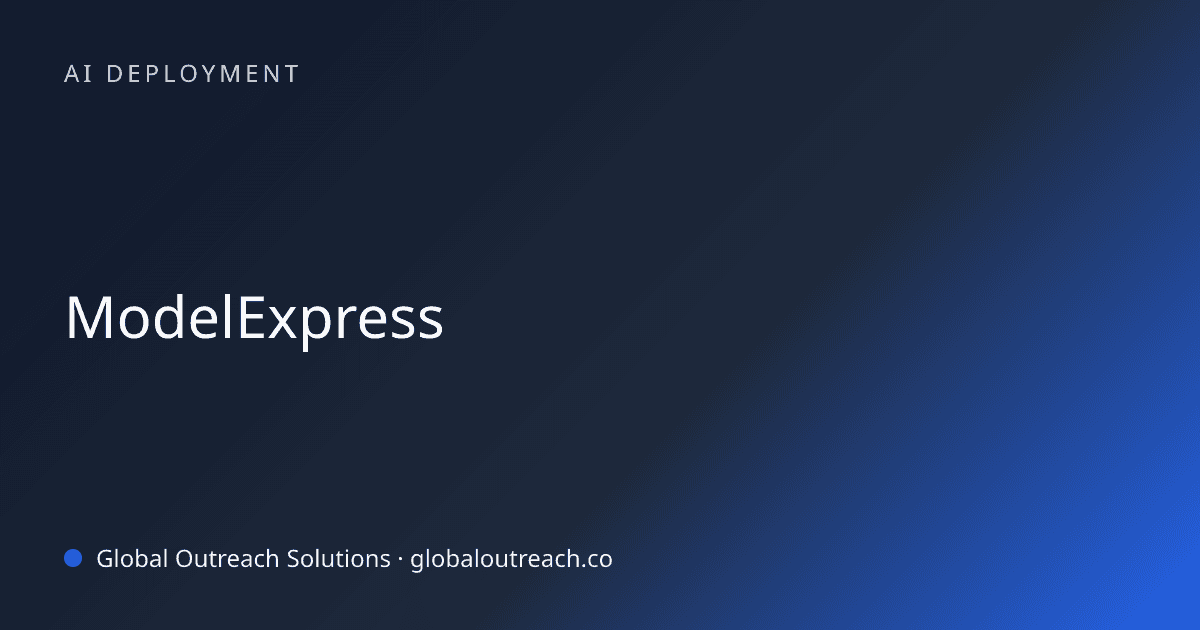Illustrated cover image for the AI Deployment article "ModelExpress" on Global Outreach Solutions blog