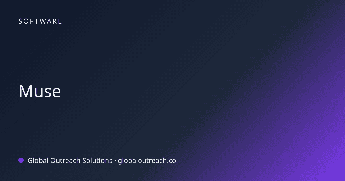 Illustrated cover image for the Software article "Muse" on Global Outreach Solutions blog