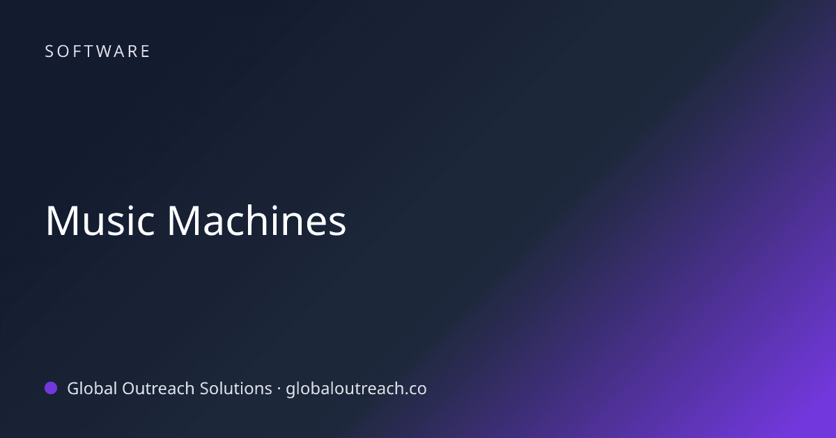 Illustrated cover image for the Software article "Music Machines" on Global Outreach Solutions blog