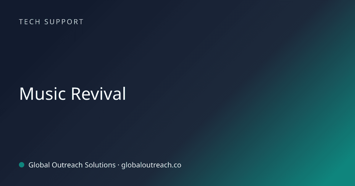 Blog article cover image: "Music Revival" in Tech Support