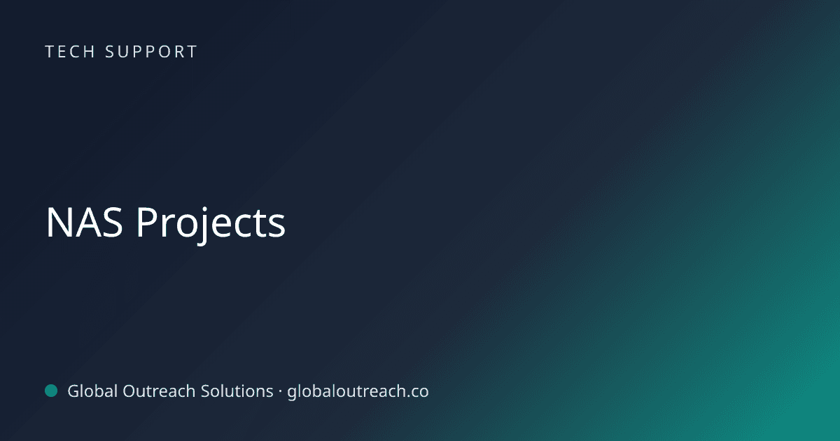 Blog article cover image: "NAS Projects" in Tech Support
