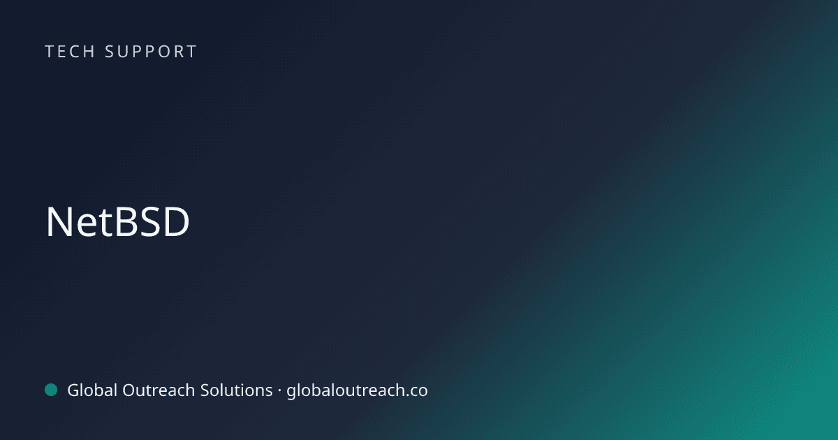 Blog article cover image: "NetBSD" in Tech Support