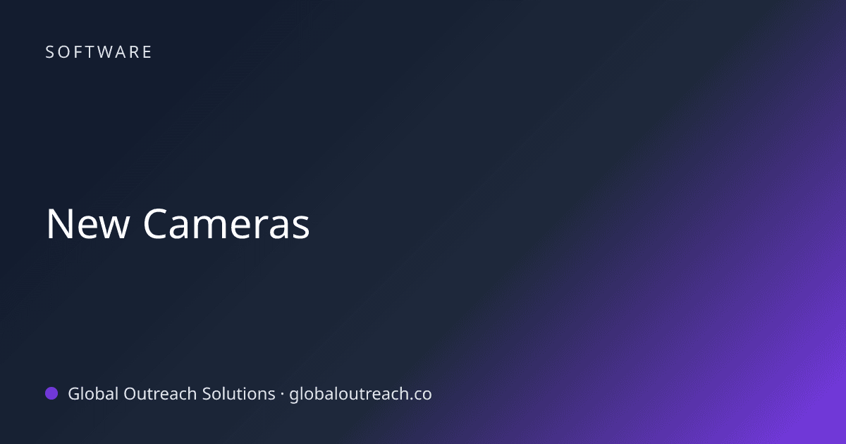 Blog article cover image: "New Cameras" in Software