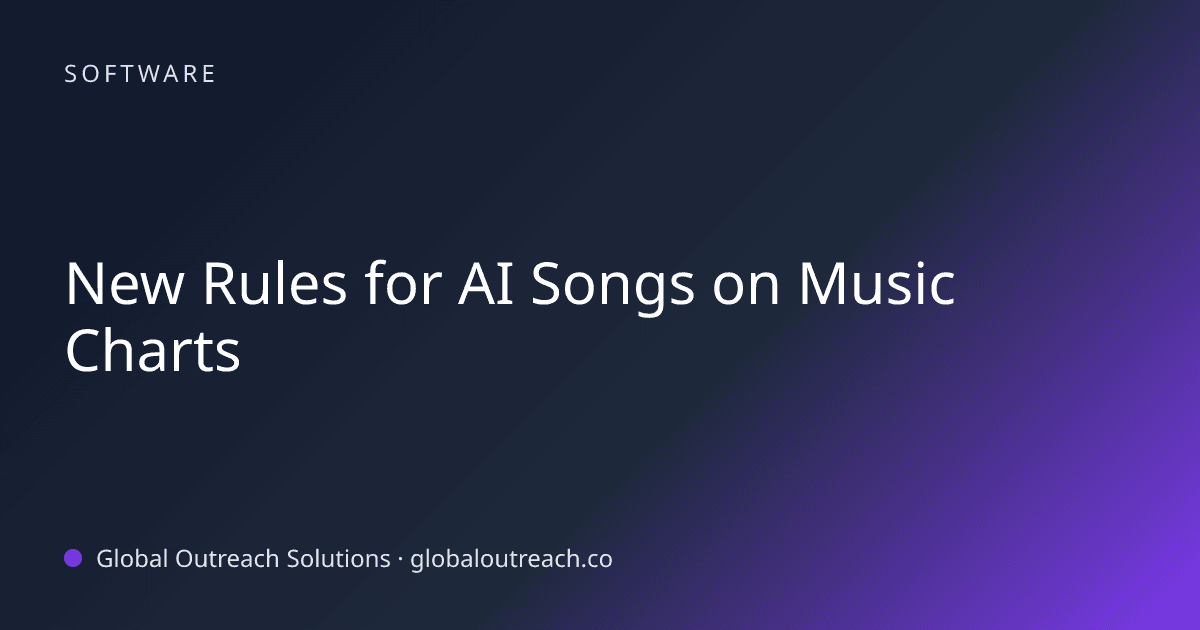 Related article cover image: "New Rules for AI Songs on Music Charts" (Software)