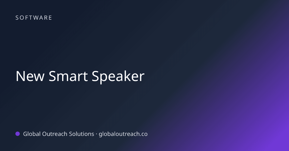Blog article cover image: "New Smart Speaker" in Software