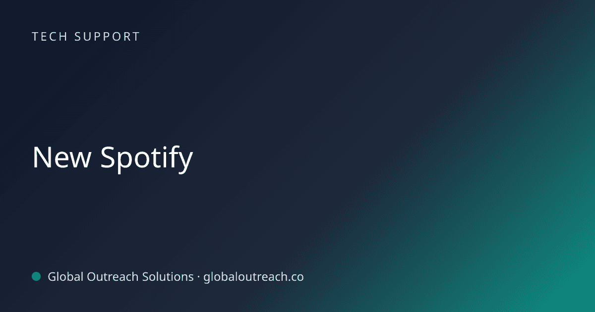 Blog article cover image: "New Spotify" in Tech Support