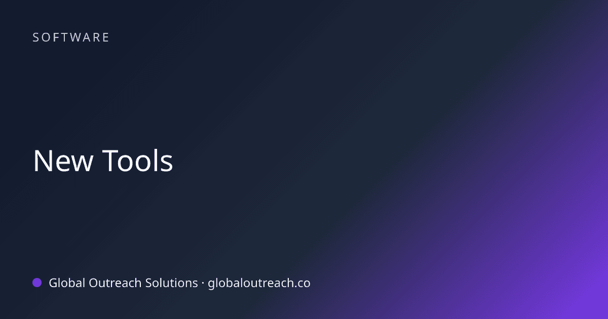 Blog article cover image: "New Tools" in Software
