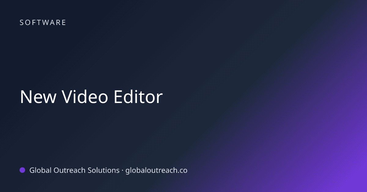 Blog article cover image: "New Video Editor" in Software