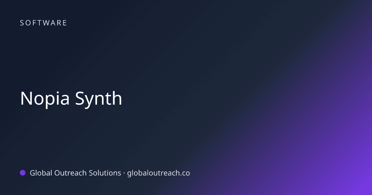 Blog article cover image: "Nopia Synth" in Software