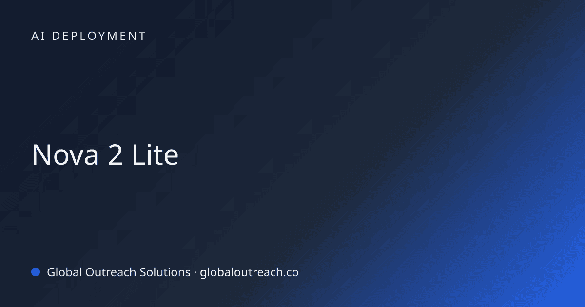 Blog article cover image: "Nova 2 Lite" in AI Deployment