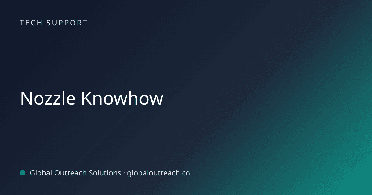 Related article cover image: "Nozzle Knowhow" (Tech Support)