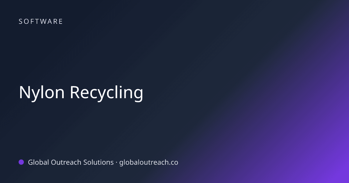 Blog article cover image: "Nylon Recycling" in Software