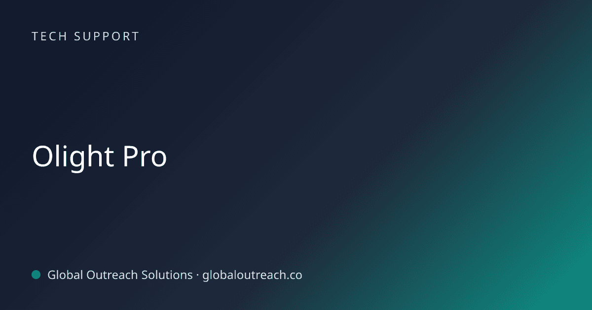 Blog article cover image: "Olight Pro" in Tech Support