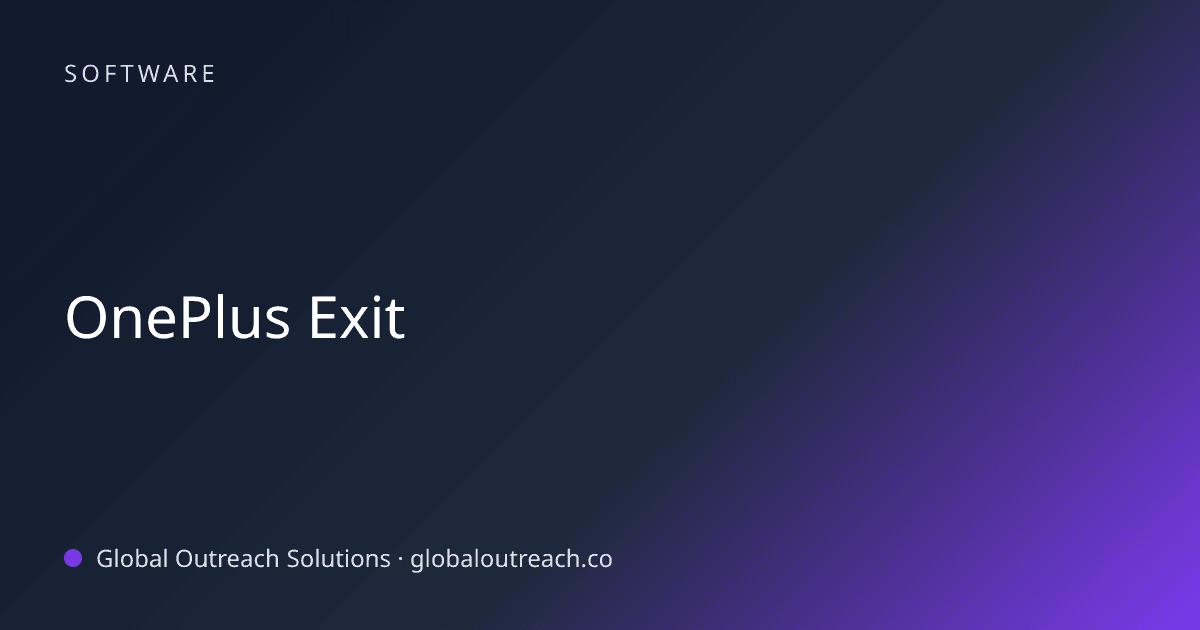 Blog article cover image: "OnePlus Exit" in Software