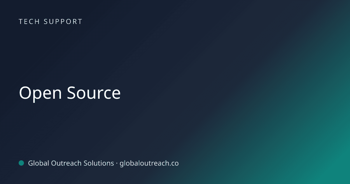 Blog article cover image: "Open Source" in Tech Support
