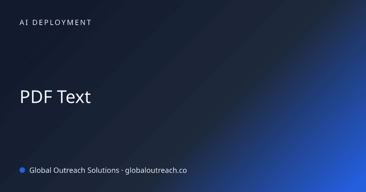 Blog article cover image: "PDF Text" in AI Deployment