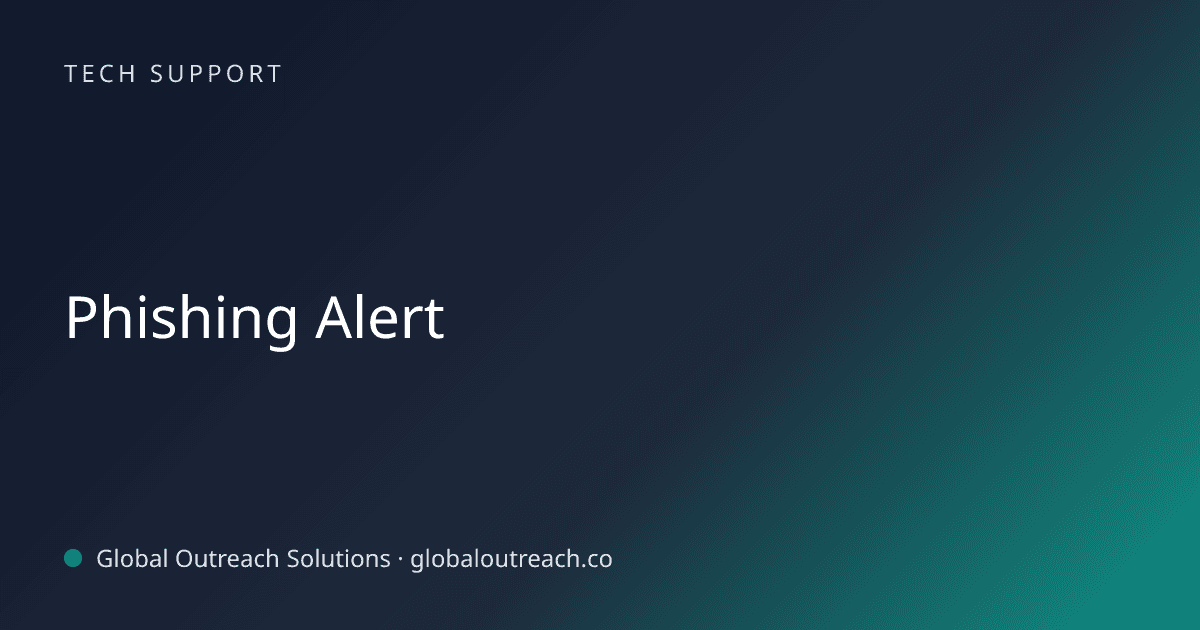 Blog article cover image: "Phishing Alert" in Tech Support