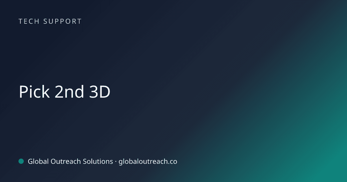 Related article cover image: "Pick 2nd 3D" (Tech Support)