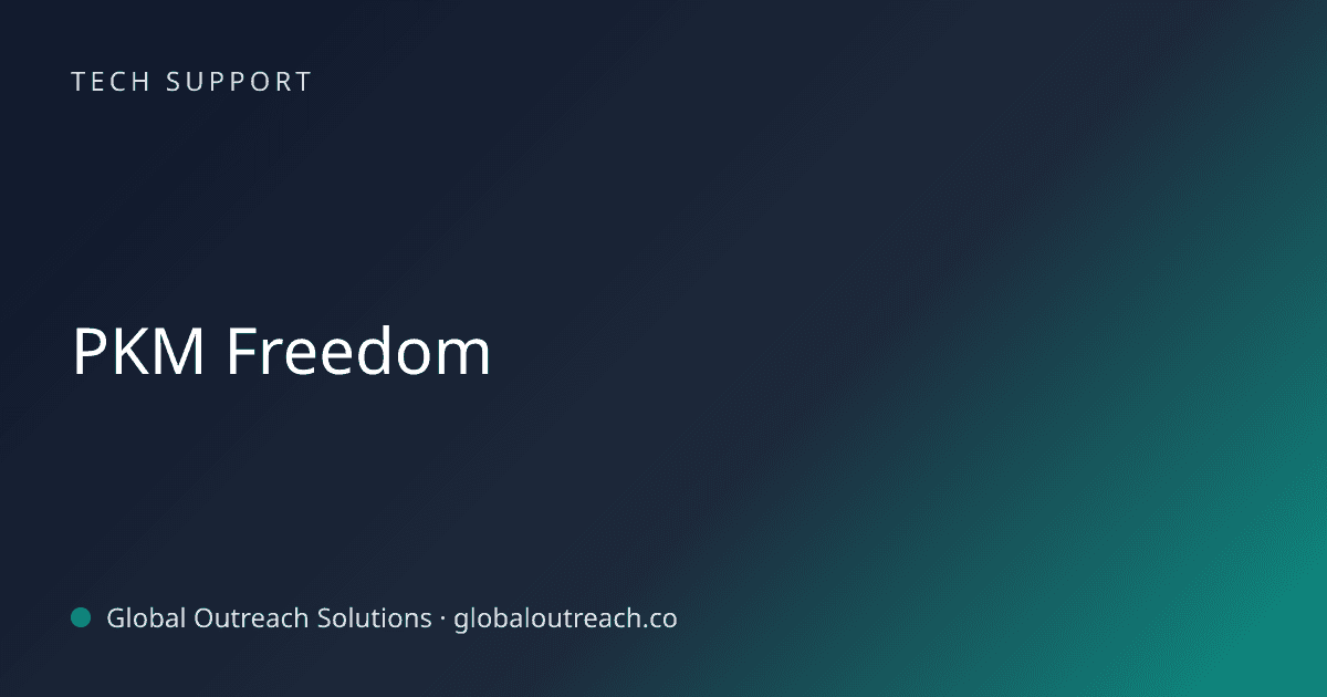Blog article cover image: "PKM Freedom" in Tech Support