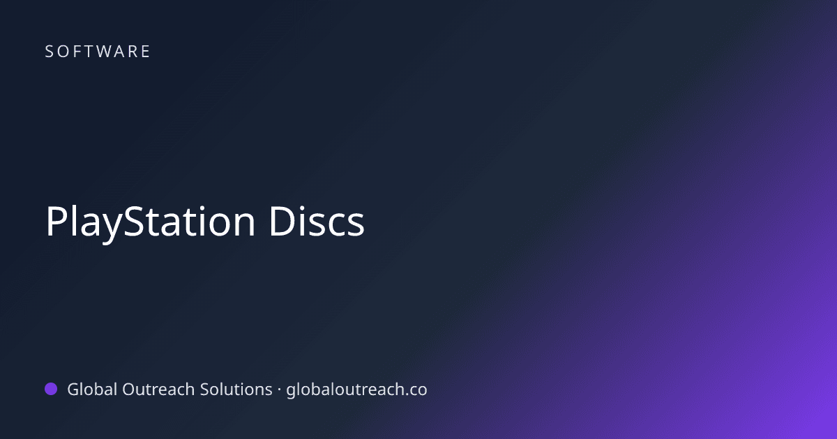 Illustrated cover image for the Software article "PlayStation Discs" on Global Outreach Solutions blog