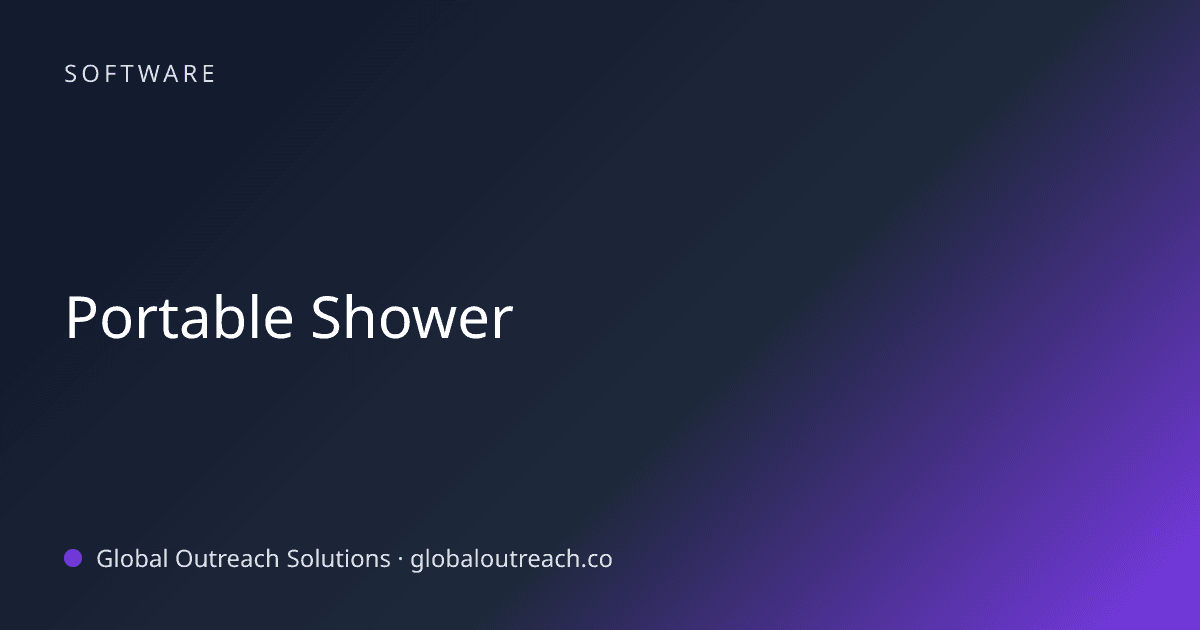 Blog article cover image: "Portable Shower" in Software